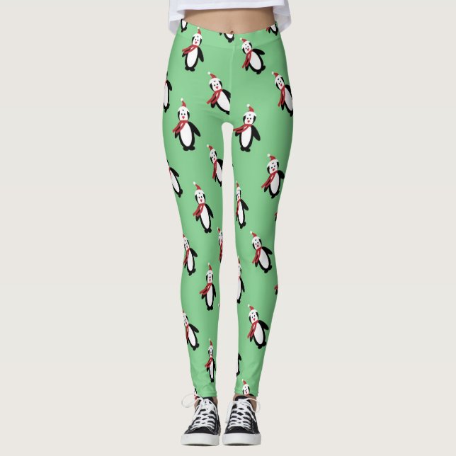 Weihnachtspinguine Leggings (Vorderseite)