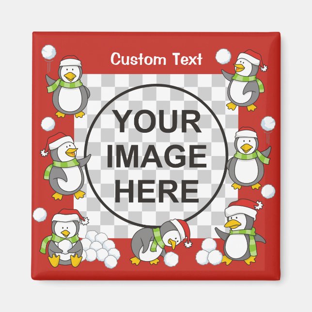 Weihnachtspinguine Magnet (Vorne)