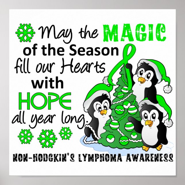 Weihnachtspinguine Non-Hodgkin-Lymphom Poster (Vorne)