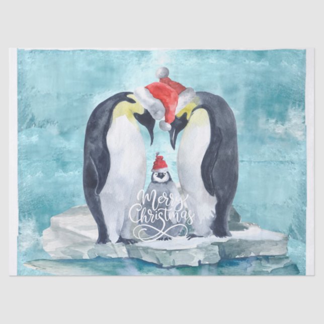 Weihnachtspinguine Seidenpapier (Vorderseite)