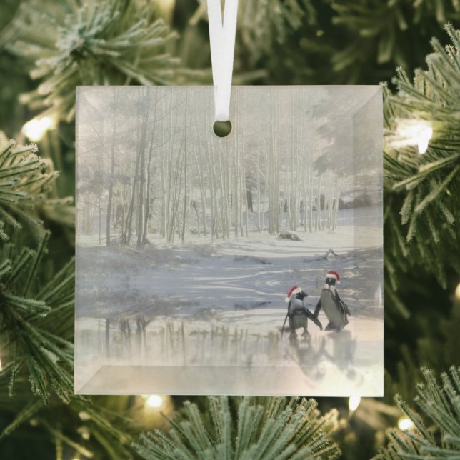 Weihnachtspinguine Skaten Frozen Teich Ornament (Insitu)