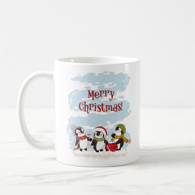 Weihnachtspinguine-Tasse Kaffeetasse (Links)