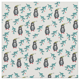 Weihnachtspinguine Wasserfarbe Stoff