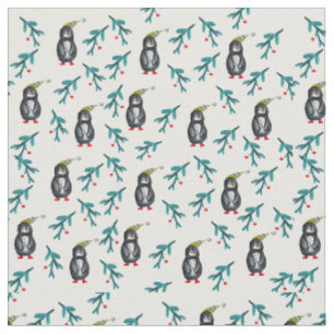 Weihnachtspinguine Wasserfarbe Stoff
