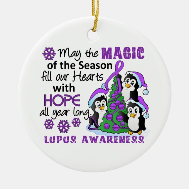 WeihnachtsPinguineLupus Keramikornament (Vorne)