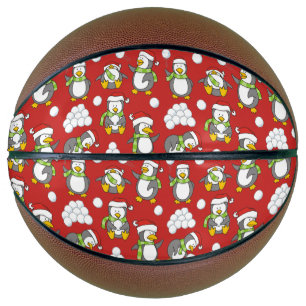Weihnachtspinguinhintergrund Basketball