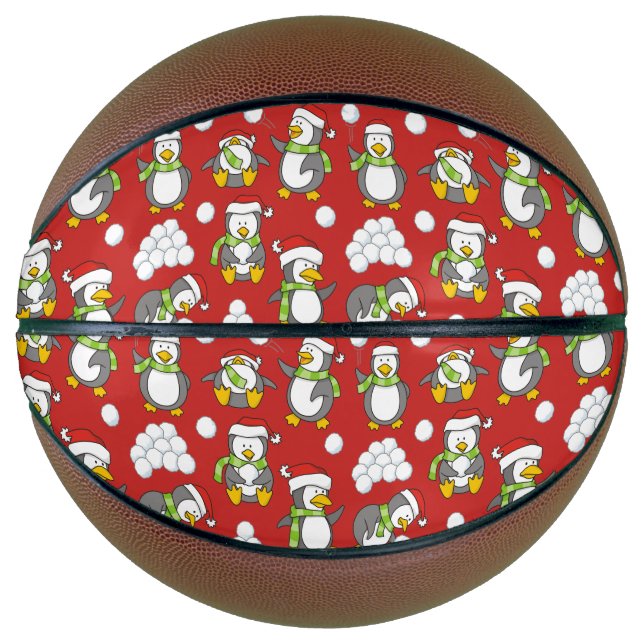 Weihnachtspinguinhintergrund Basketball (Vorderseite)