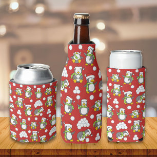 Weihnachtspinguinhintergrund Flaschenkühler