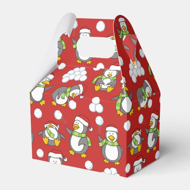 Weihnachtspinguinhintergrund Geschenkschachtel (Vorderseite)
