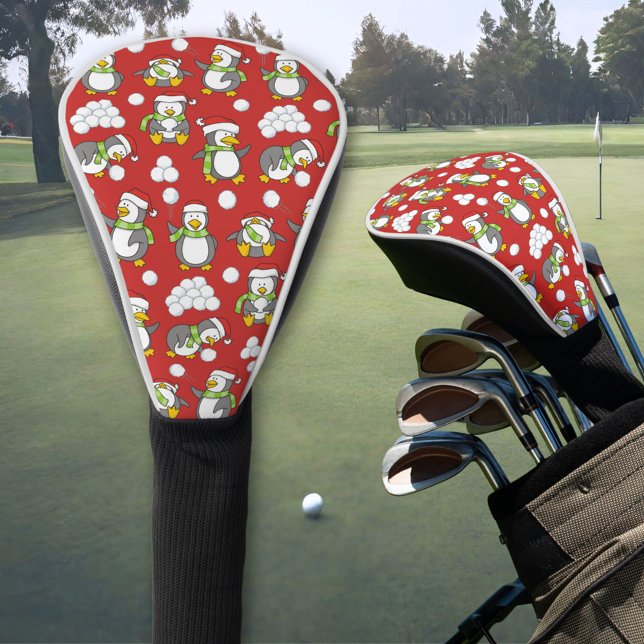 Weihnachtspinguinhintergrund Golf Headcover (Von Creator hochgeladen)