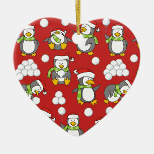 Weihnachtspinguinhintergrund Keramikornament