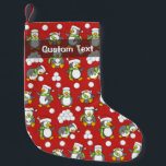 Weihnachtspinguinhintergrund Kleiner Weihnachtsstrumpf<br><div class="desc">Nahtlose niedliche und fröhliche kleine Pinguine Cartoon Hintergrund mit Weihnachtsmannmützen und Schals und mit Schneebällen spielen.</div>