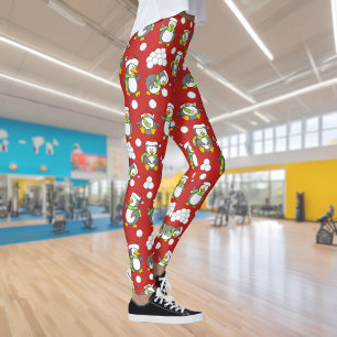 Weihnachtspinguinhintergrund Leggings