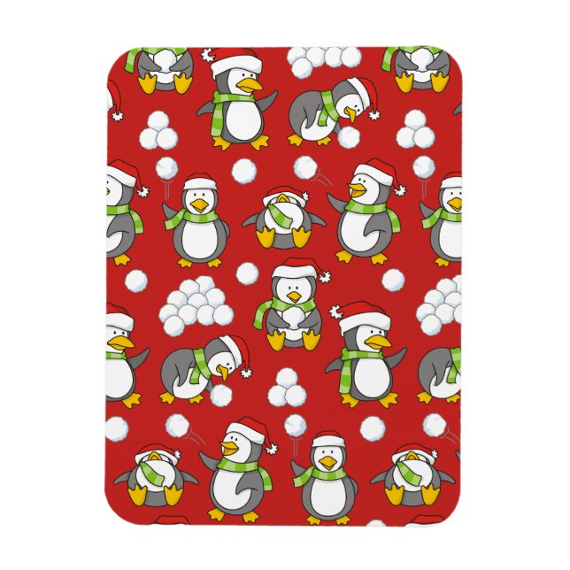 Weihnachtspinguinhintergrund Magnet (Vertikal)
