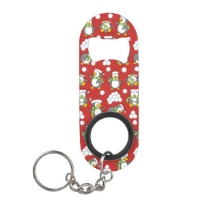 Weihnachtspinguinhintergrund Mini Flaschenöffner