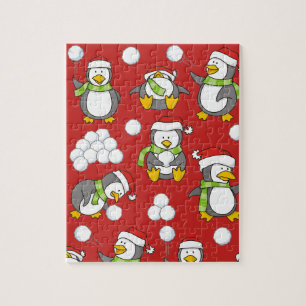 Weihnachtspinguinhintergrund Puzzle