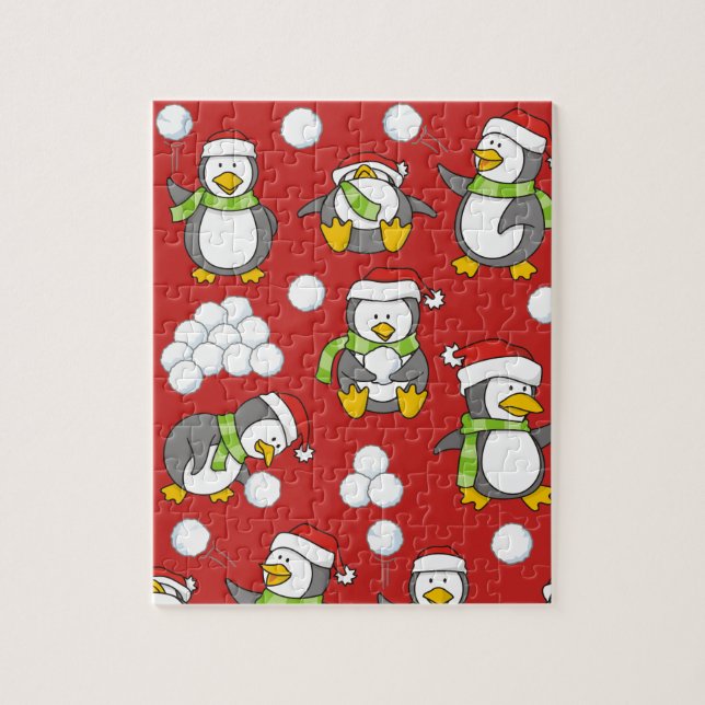 Weihnachtspinguinhintergrund Puzzle (Vertikal)