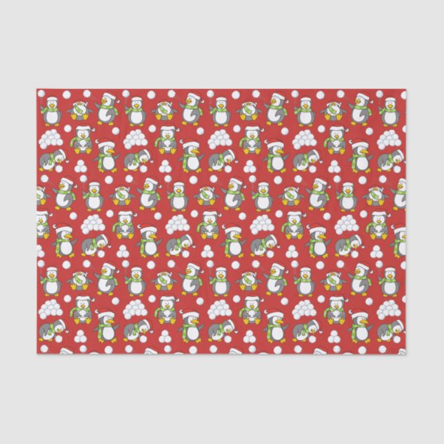 Weihnachtspinguinhintergrund Seidenpapier (Vorderseite)