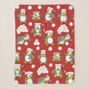 Weihnachtspinguinhintergrund Sherpadecke
