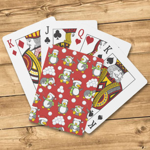 Weihnachtspinguinhintergrund Spielkarten
