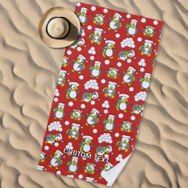 Weihnachtspinguinhintergrund Strandtuch (Von Creator hochgeladen)