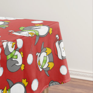 Weihnachtspinguinhintergrund Tischdecke