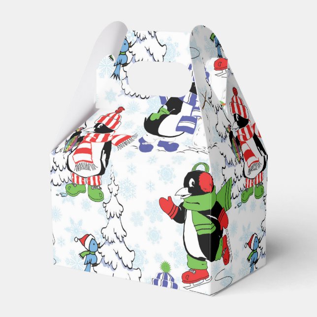 Weihnachtspinguiteis-Skaten Geschenkschachtel (Vorderseite)