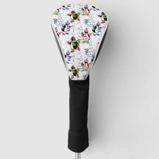 Weihnachtspinguiteis-Skaten Golf Headcover (Vorderseite)