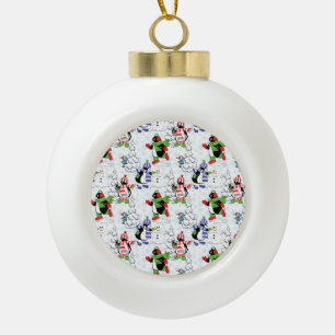 Weihnachtspinguiteis-Skaten Keramik Kugel-Ornament