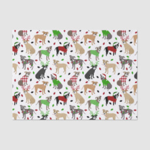 Weihnachtspitbull Hunde Tissue Seidenpapier