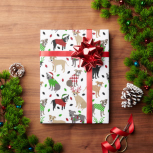 Weihnachtspitbull Hunde Wrapping Paper Geschenkpapier