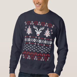 Weihnachtspixel-Strickjacke-Pullover-Sweatshirt: Sweatshirt