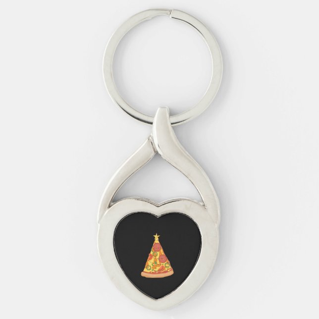 Weihnachtspizza Schlüsselanhänger (Vorderseite)