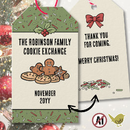 Weihnachtsplätzchen-Austausch-Gunst-Tags Geschenkanhänger
