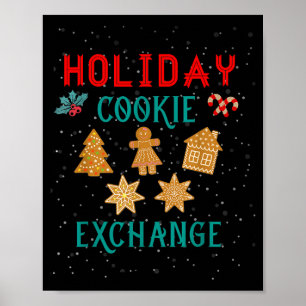 Weihnachtsplätzchen-Austausch mit Santa Xmas-Plätz Poster