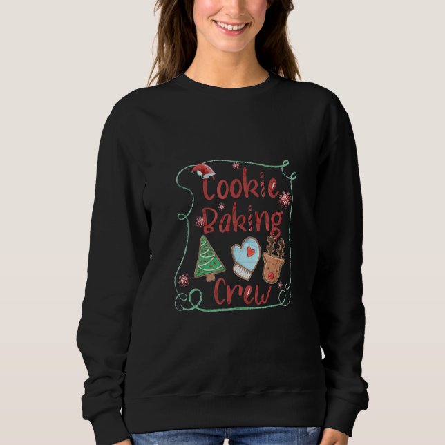Weihnachtsplätzchen-Back-Crew Xmas-Lebkuchen-Team Sweatshirt (Vorderseite)