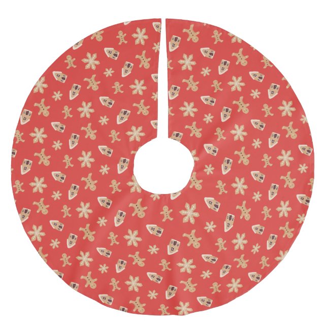 Weihnachtsplätzchen Backen Urlaub Süß Festlich Polyester Weihnachtsbaumdecke (Vorderseite)