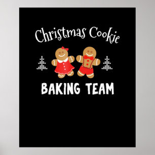 Weihnachtsplätzchen-Backteam Lebkuchenmann Poster