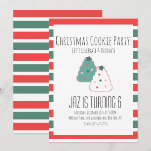 Weihnachtsplätzchen-Dekorieren-Backen-Birthday-Par Einladung