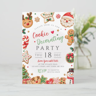 Weihnachtsplätzchen-Dekorieren-Lebkuchen-Party Einladung