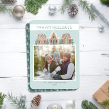 Weihnachtsplätzchen-Familienfoto-Karte