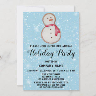 Weihnachtsplätzchen-Firma Holiday-Party Blaues Sch Einladung