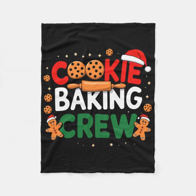 Weihnachtsplätzchen-König-Crew-Pyjamas König Famil Fleecedecke (Vorderseite)
