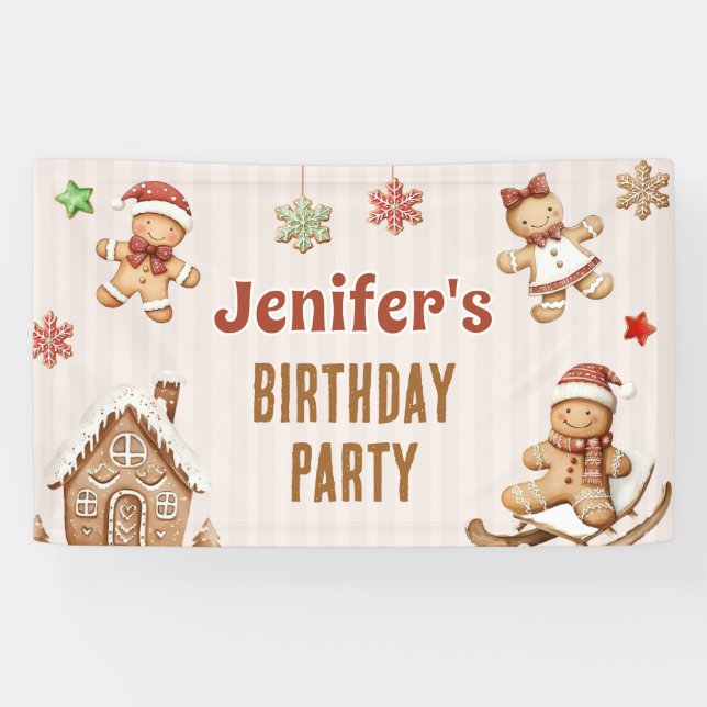 Weihnachtsplätzchen Lebkuchen Geburtstag Banner (Horizontal)