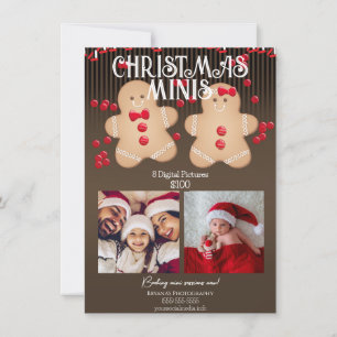 Weihnachtsplätzchen-Mini-Fotografie-Flyer  Einladung