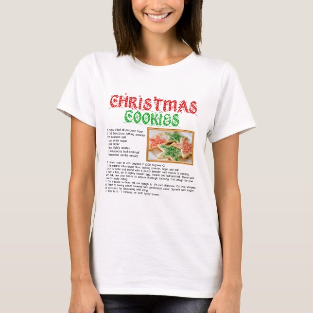 Weihnachtsplätzchen-Rezept T-Shirt (Vorderseite)