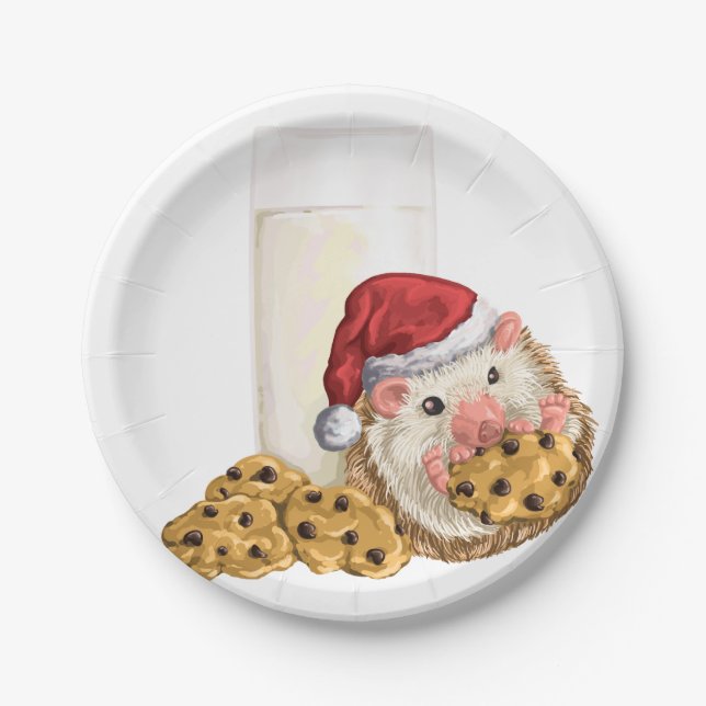 Weihnachtsplätzchen-Schwein Pappteller (Vorderseite)
