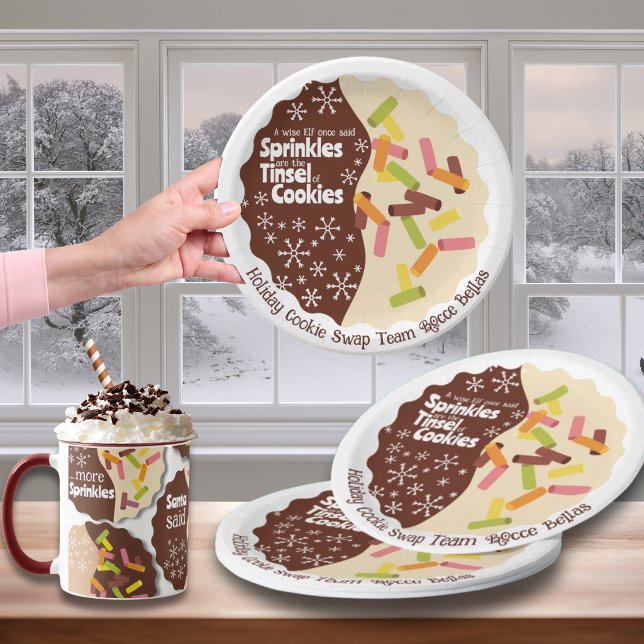 Weihnachtsplätzchen-Tausch-Papierplatten Pappteller (Listing is for the Paper plates only, the mug is sold separately in same collection.)