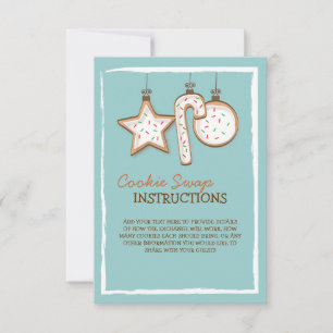 Weihnachtsplätzchen-Tauschen-Anweisungskarten Einladung