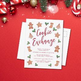 Weihnachtsplätzchen-Tauschparty Einladungspostkarte